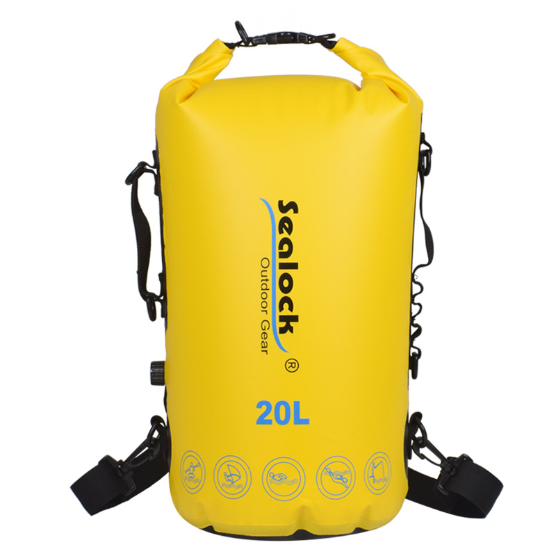 15L / 20L waterdichte droge tas met roll-top en rugzakriemen (IPX7)