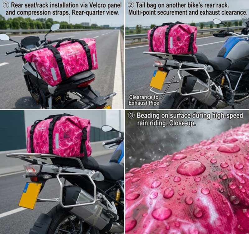 Fabrikant van waterdichte motorfietstassen voor avontuurlijke merken